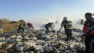 Urfa'da seyir halindeki kamyon alev aldı