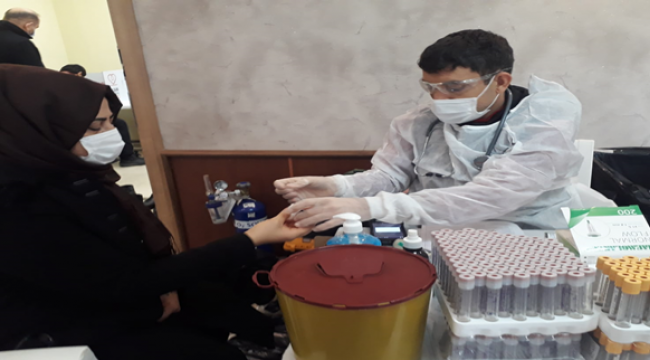 Karaköpür'de site mescidinde kan bağışında bulundular