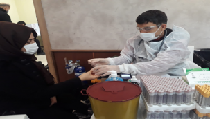 Karaköpür'de site mescidinde kan bağışında bulundular