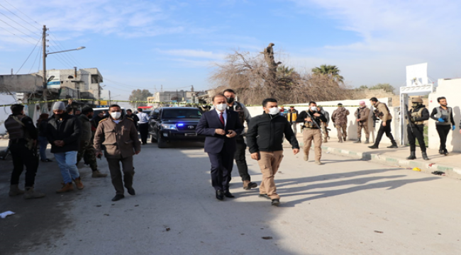 Vali Erin, Patlama Sonrası Telabyad'da İncelemelerde Bulundu