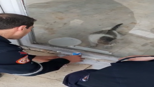 İş yerinde mahsur kaldı