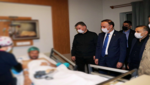 Vali Erin, operasyonda yaralanan polisi hastanede ziyaret etti