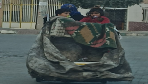 Çocuklarının ekmek parasını çöpten çıkarıyor