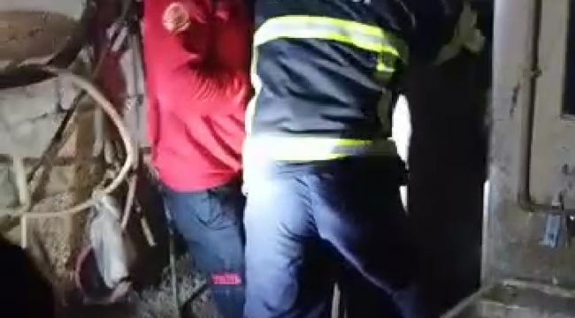 Şanlıurfa'da bir kişi evde mahsur kaldı