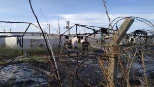 Çadır kentte yangın 