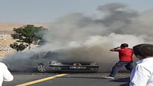 Şanlıurfa'da otomobil yandı
