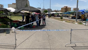 Semt pazarında koronavirüs denetim