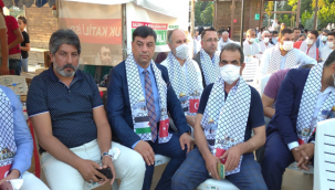 Başkan Aslan , Filistin'e Destek Çadırında !