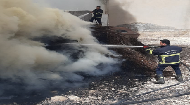 Urfa'da odunluk yangını