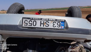 Urfa'da otomobil şarampole yuvarlandı