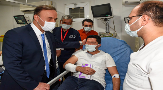 Vali Erin, Yaralı polisleri ziyaret etti