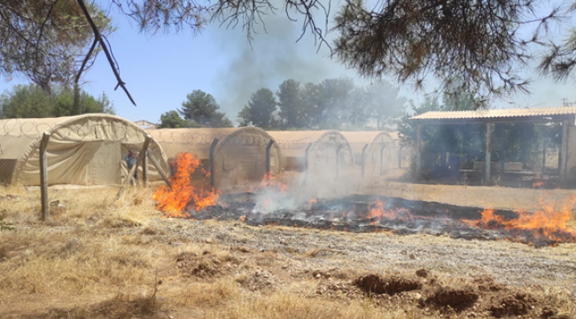 Çadır kentte yangın