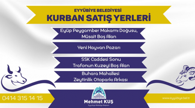 Eyyübiye Belediyesi Kurban Satış Ve Kesim Yerleri Belirlendi