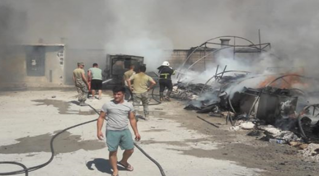 Süleymanşah Mülteci çadır kentinde yangın