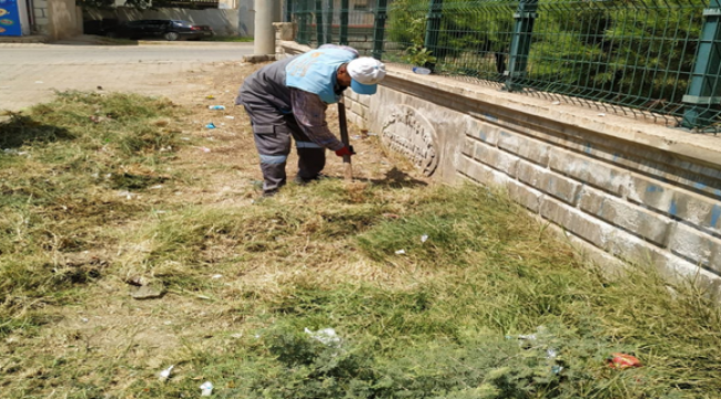Okulların çevresinde temizlik çalışması