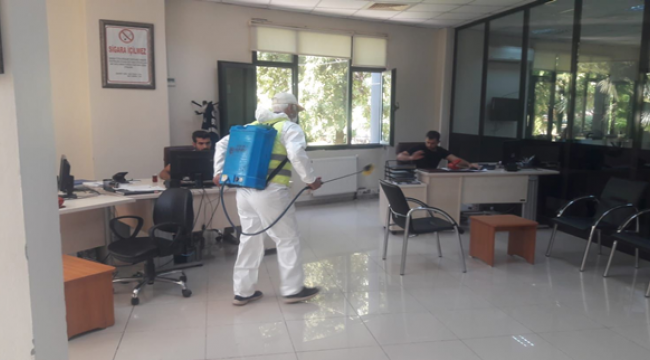 Viranşehir'de ortak kullanım alanları dezenfekte edildi