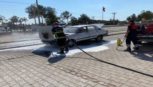 Şanlıurfa'da  park halindeki otomobil yandı