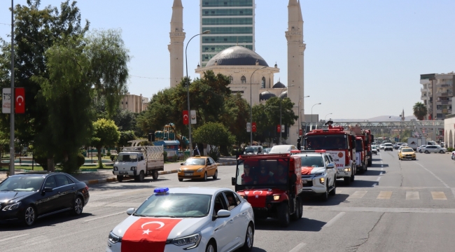 ŞANLIURFA İTFAİYESİ'NDEN İTFAİYE HAFTASINDA KORTEJLİ KUTLAMA