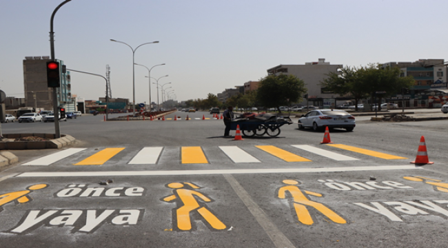 Akçakale Yolunda Yatay İşaretleme Çalışması