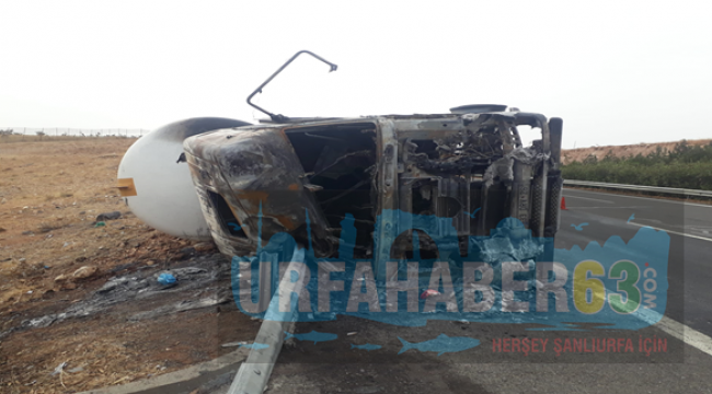 Şanlıurfa'da LPG'li tanker alev alev yandı