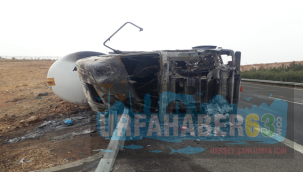 Şanlıurfa'da LPG'li tanker alev alev yandı