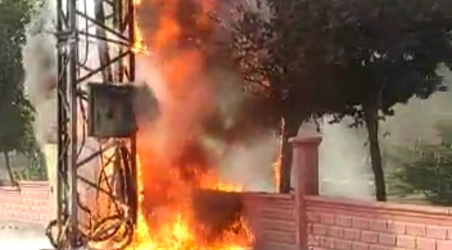 Viranşehir'de trafo alev alev yandı