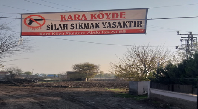 Suruç'ta silah atılmaması için uyarı pankartı asıldı