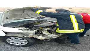 Urfa'da iki otomobil çarpıştı