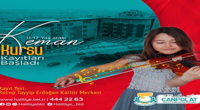 Haliliye'de keman kursu kayıtları başladı 
