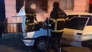 Şanlıurfa'da park halindeki otomobil yandı