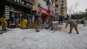 Haliliye belediyesi, karla mücadelede ekipleriyle sahada