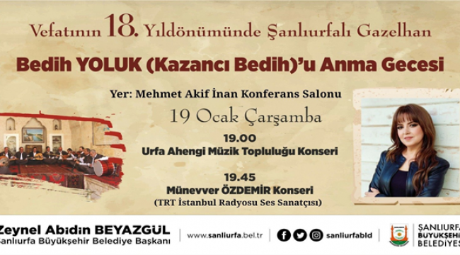 Kazancı Bedih Türkü Ve Gazellerle Yâd Edilecek