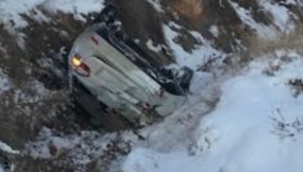 Urfa"da otomobil şarampole devrildi