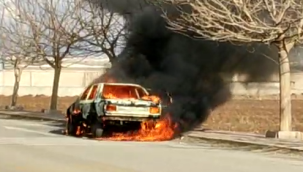 Şanlıurfa'da seyir halindeki araç alev aldı