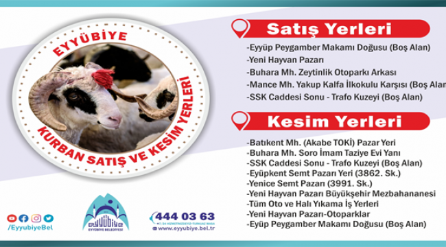 Eyyübiye'de Kurban Satış ve Kesim Yerleri Belirlendi