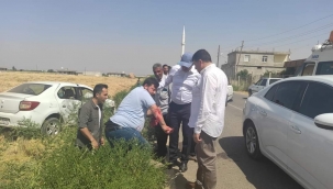 Urfa'da kaza yapan sürücünün yardımına Başkan Kuş koştu