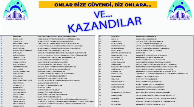 Eyyübiye Belediyesi ile üniversiteli oldular