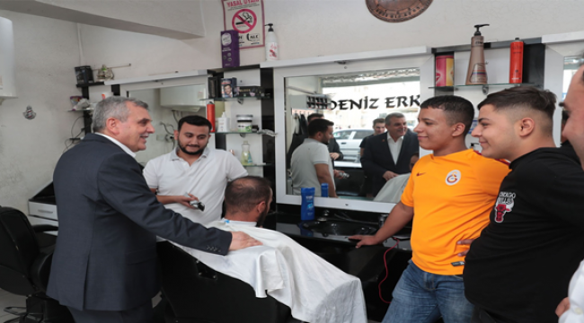 Başkan Beyazgül Esnaf Ve Mahalle Ziyaretlerini Sürdürüyor