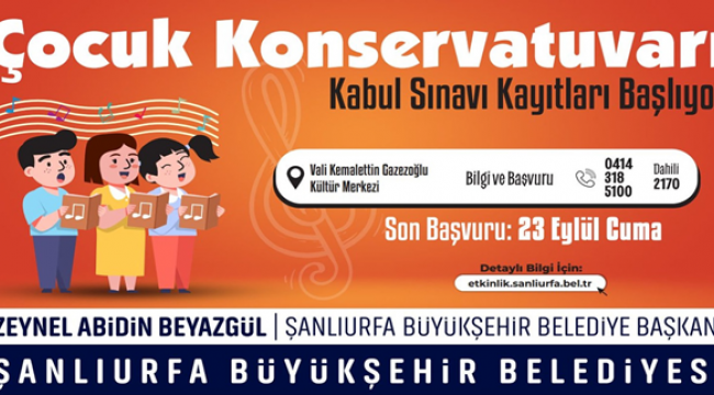 Büyükşehir'den çocuklar ve gençler için konservatuvar kabul sınavı