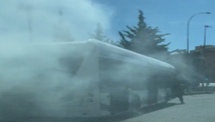 Şanlıurfa'da toplu taşıma aracında yangın!