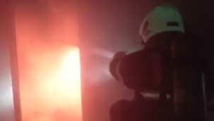 Haliliye'de yangında kedileri İtfaiye kurtardı 