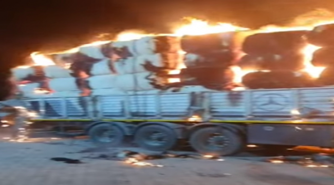Suruç'ta 600 bin liralık  pamuk küle döndü