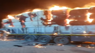 Suruç'ta 600 bin liralık  pamuk küle döndü