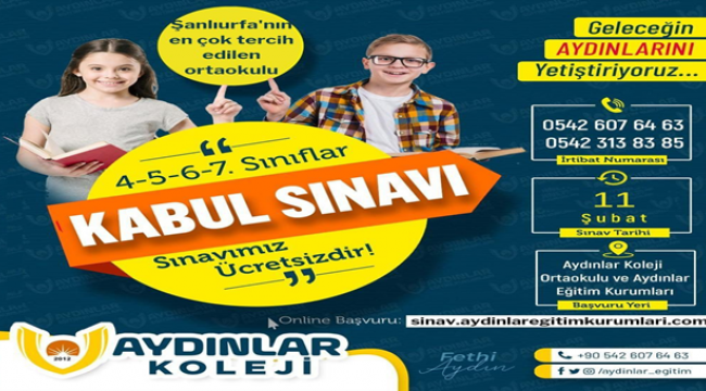 Şanlıurfalı öğrenciler Marka okula giriş sınav başvuruları başladı