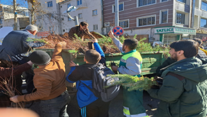 Vatandaşlara  binlerce fidan dağıtıldı
