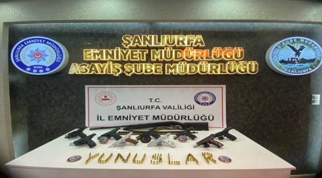 Şanlıurfa'da çok sayıda silah ve Mühimmat yakalandı