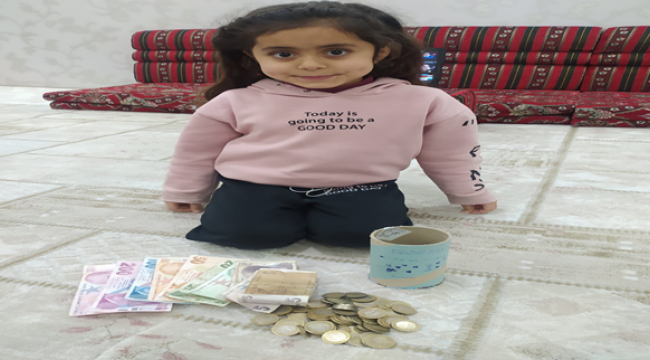 Tek Yürek'e kumbarandaki parayı gönderdi