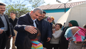 Başkan Beyazgül'den depremzedelere ziyaret 