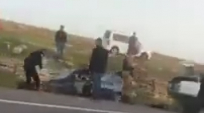 Suruç yolunda iki otomobil kafa kafaya çarpıştı 