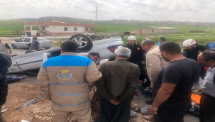 Karaköprü'de otomobil kontrolden çıktı, 4 yaralı